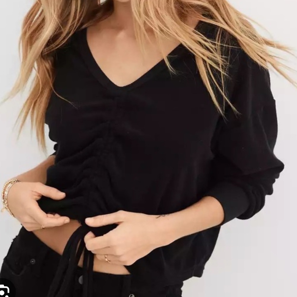Aerie  towel Terry cinch sweatshirt